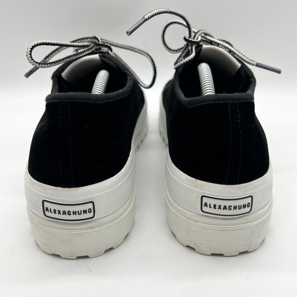 ALEXA CHUNG SUPERGA Sneaker 8 Black Platform Edition Velvet 2748 Lug Sole Chunky - Picture 4 of 14